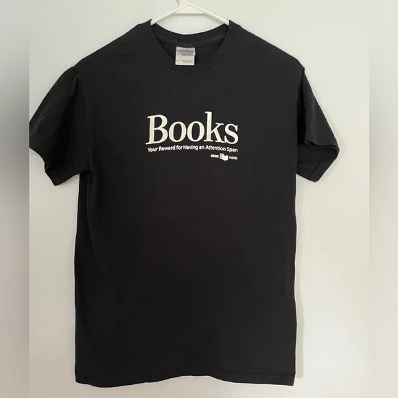 Books: Your Reward for Having an Attention Span Black Short Sleeved T Shirt - Picture 2 of 5